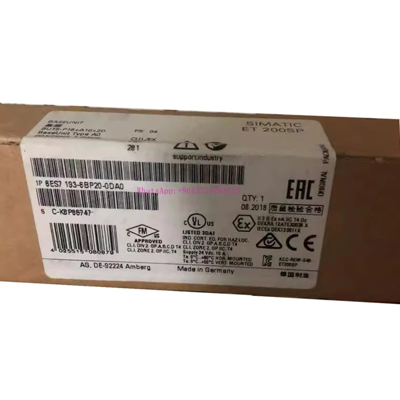 6ES7193-6BP20-0DA0   6ES7 193-6BP20-0DA0  {Shanghai Warehouse Spot}  New Original 1 Year Warranty