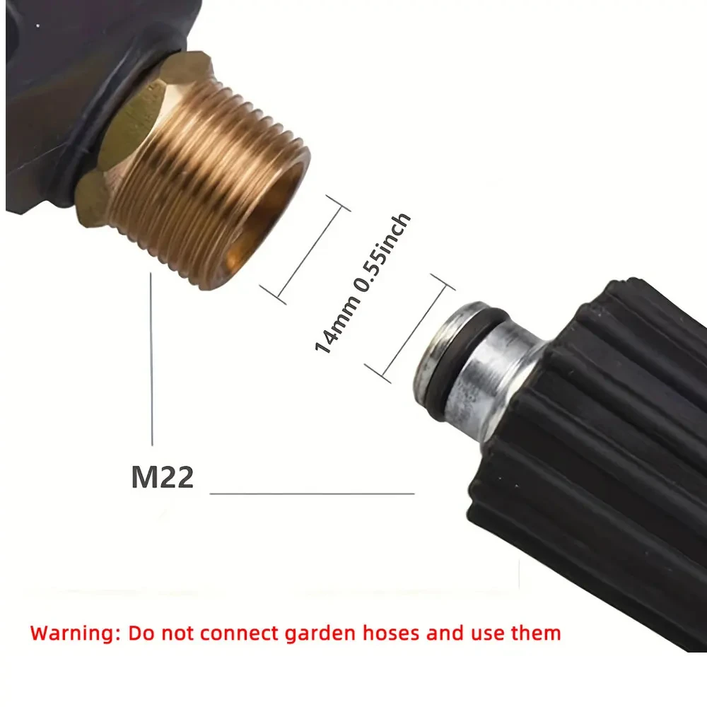 Short Handle High Pressure Washer Gun Single Water Gun Aluminum Alloy 14mm M22 Socket 1/4" Quick Release for Car Washing Garden image 4