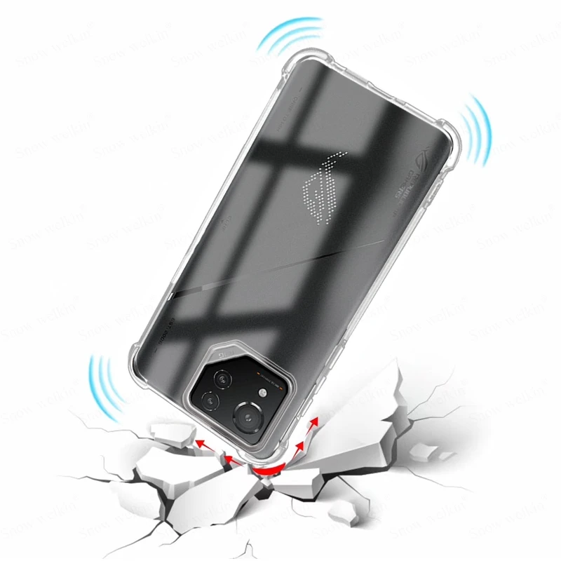For ROG Phone 8 Pro Airbags Buffer Full Protection Case For Asus ROG Phone 8 Pro Clear Soft TPU Shockproof Back Case Cover