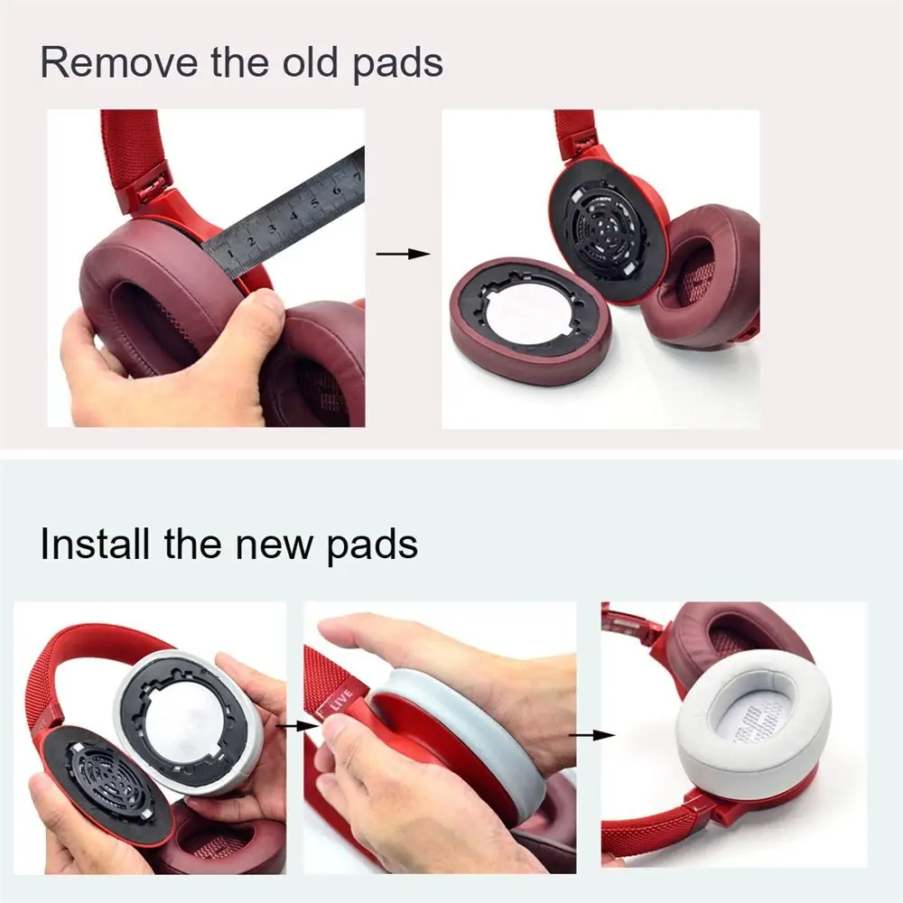 1 Pair Replacement Earmuffs Foam Pad Ear Pads Headphones Accessories Earbuds Cover Ear Cushion for JBL Live 500BT Wireless