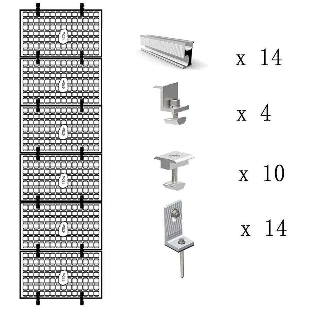 

Solar Rail Alu Mounting Rail Solar Panel PV Profile Solar Profile Solar System Accessories Set Aluminum Alloy Bracket Rail