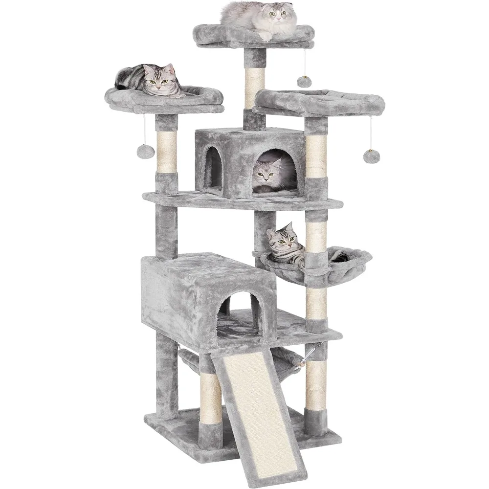 64.5 Inches Cat Tree Multi-Level Cat Tower for Indoor Cats With Scratching Posts Board Trees Castle Towers Supplies Pet Products