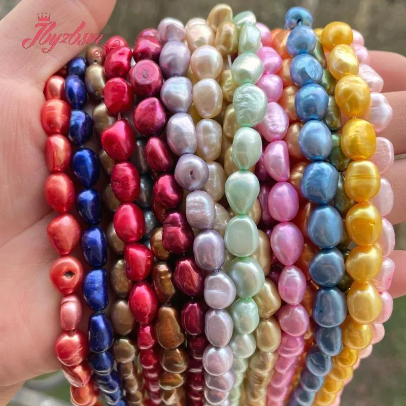 7x8-8x9mm Multicolor Freeform Potato Natural Freshwater Pearl Loose Beads 15 inches for Bracelets Necklace DIY Jewelry Making