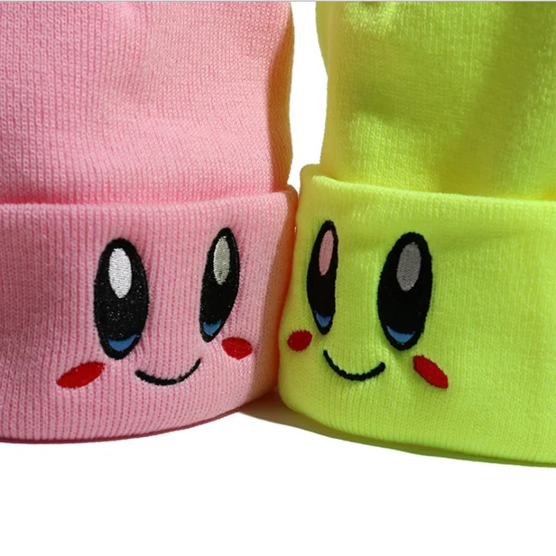 Knitted Eye Embroidery Cartoons Beanie Hat Winter Keep Warm Girl Fashion Cap New Autumn Crimping Women Bonnets Red Hat