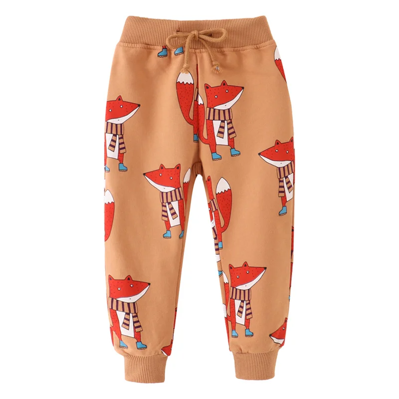 Jumping Meters Foxes Children's Animals Print Boys Girls Sweatpants Autumn Spring Baby Trousers Pants Sport Harm Kids Lose Pant