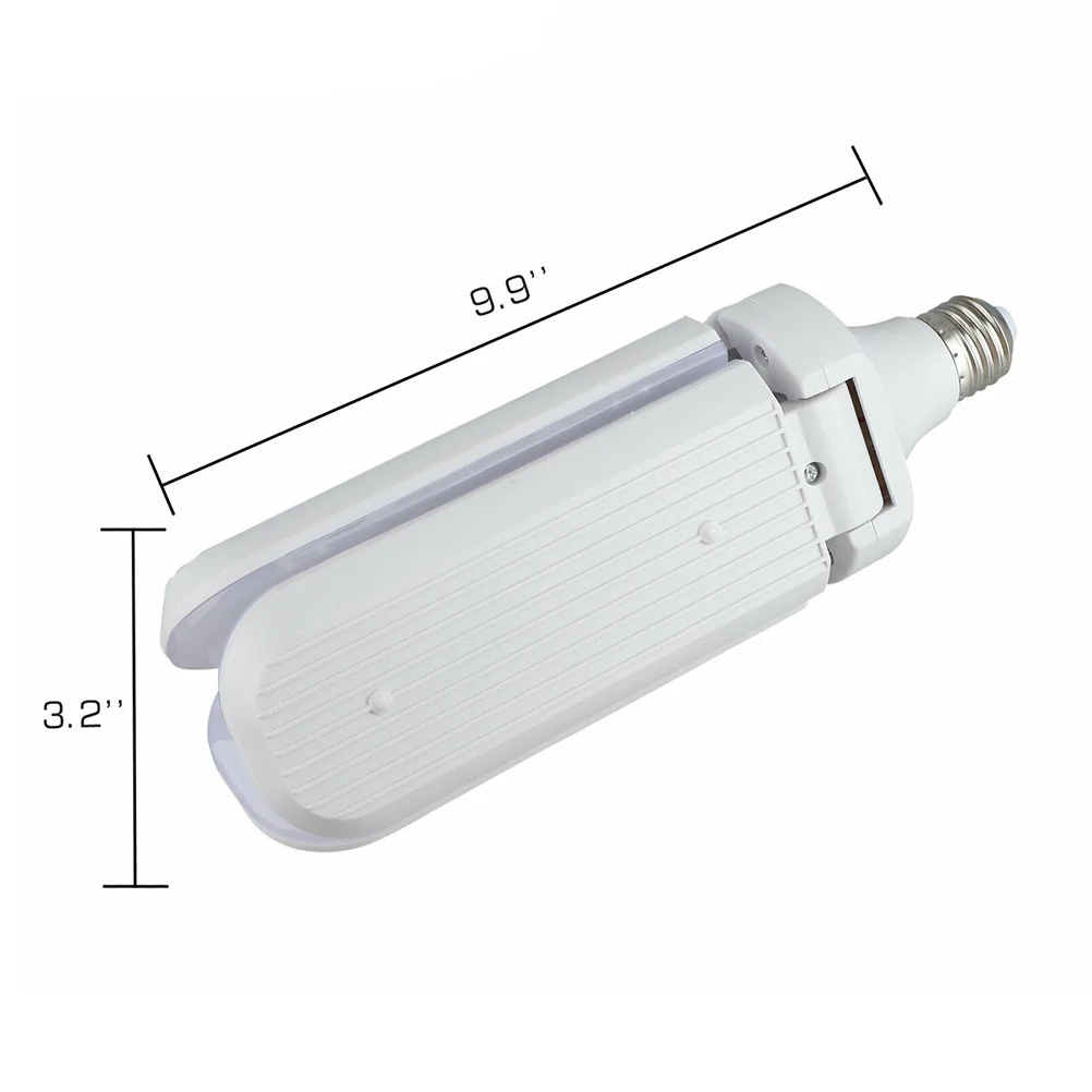 

Foldable LED Light Bulb 30W 2 Blades 6500k Cold White Adjustable Angle No Flicker for Garage Home Bedroom Dining Room