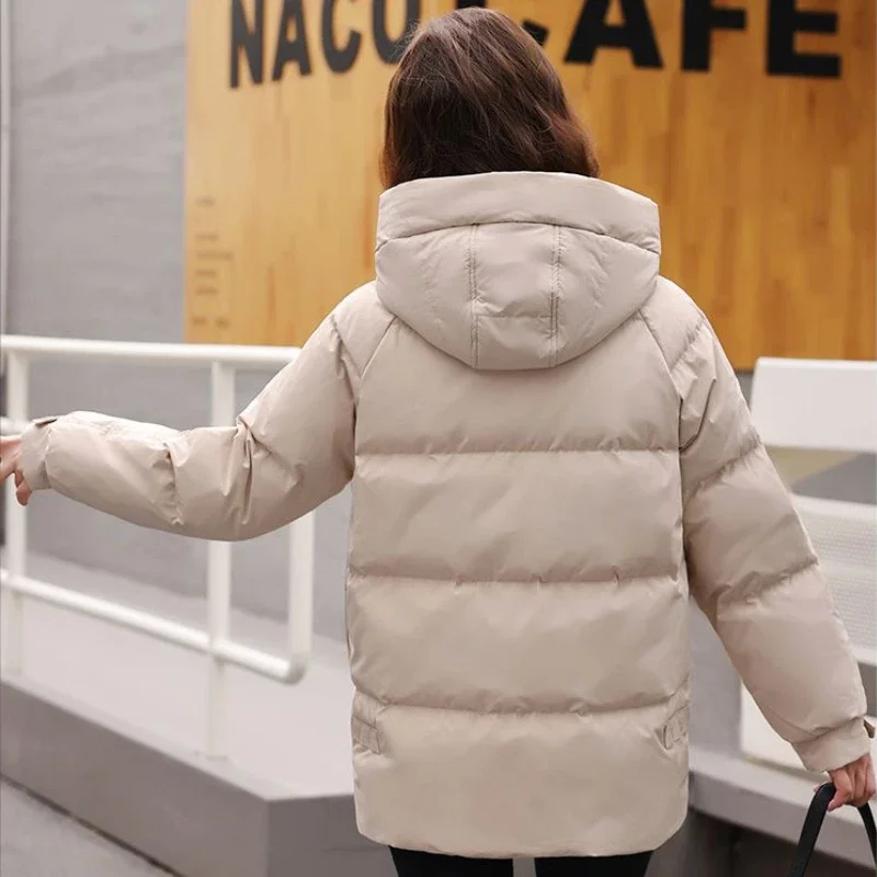 Hooded Parkas Women 5 Colors Fashion Ulzzang Warm Casual Solid Folds Temper High Street Pockets Daily Outwear All-match Clothing