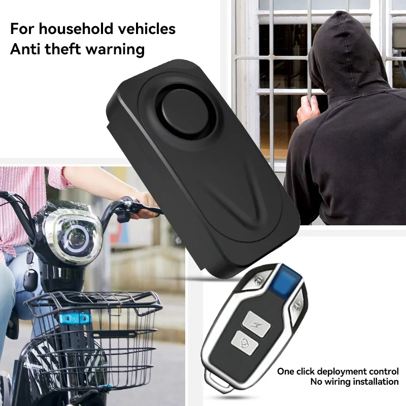 New Bicycle Vibration Alarm Wireless Remote Control Waterproof Anti-lost Alarm For Motorcycle Electric Bike Security Sensor
