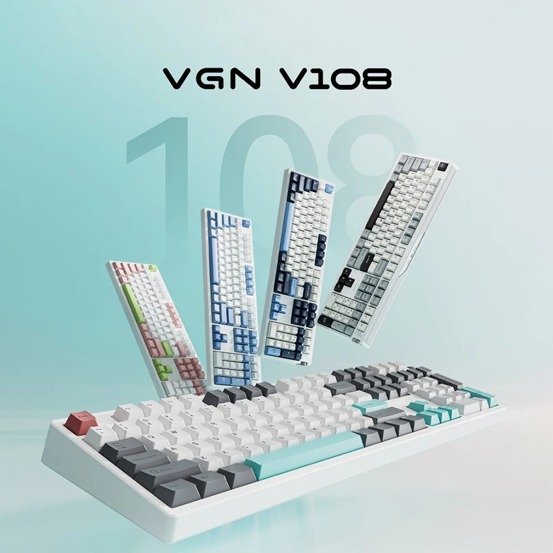 VGN V108 Customized Mechanical Keyboard Wireless Three-Mode Bluetooth Gaming Dedicated Office Long Battery Life Silent Keyboard
