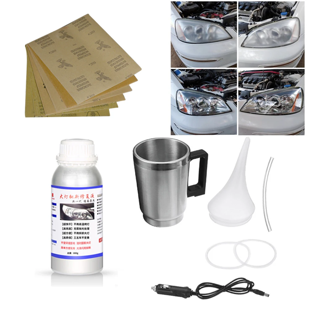 Headlight Polishing Car Headlight Restoration Kit Lens Restore Oxidation Yellow Cleaning Tools Evaporator Liquid Polymer