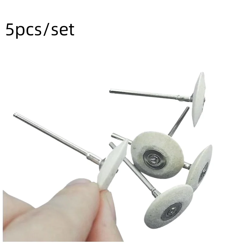 5pcs/bag 2.35mm Shank Handled Knife Edge Fleece Wheel Polishing Grinding Head Polishing Knife Edge Polishing Cloth Wheel Tool