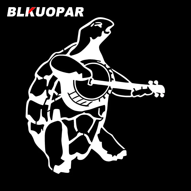 BLKUOPAR Turtle Playing Guitar Car Stickers Funny Animal Decal Scratch-Proof Die Cut Motorcycle Caravan Car Decoration