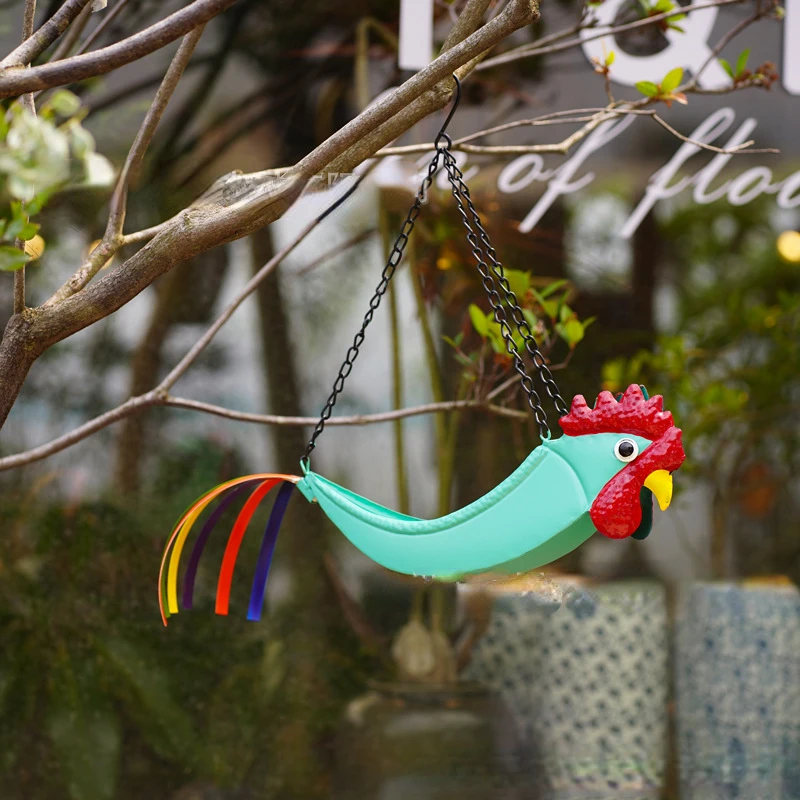 

1pc Outdoor Garden Metal Rooster Flowerpot Parrot Flowerpot Courtyard Metal Decorative Flowerpot Hanging Baskets Plant Pot