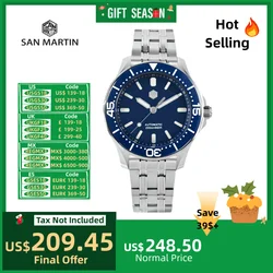 San Martin Diver's Watch For Men Automatic Mechanical Wristwatch YN55 41.5mm Sport 20Bar Luminous Luxury Watches Sapphire SN0088