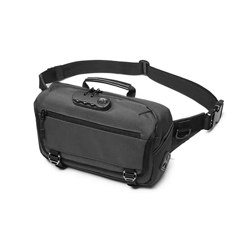 OZUKO Waist Bag Handbag Man  Casual Fanny Pack Male Waterproof Travel Waist Bags USB Charging Chest Bag for Cell Phone