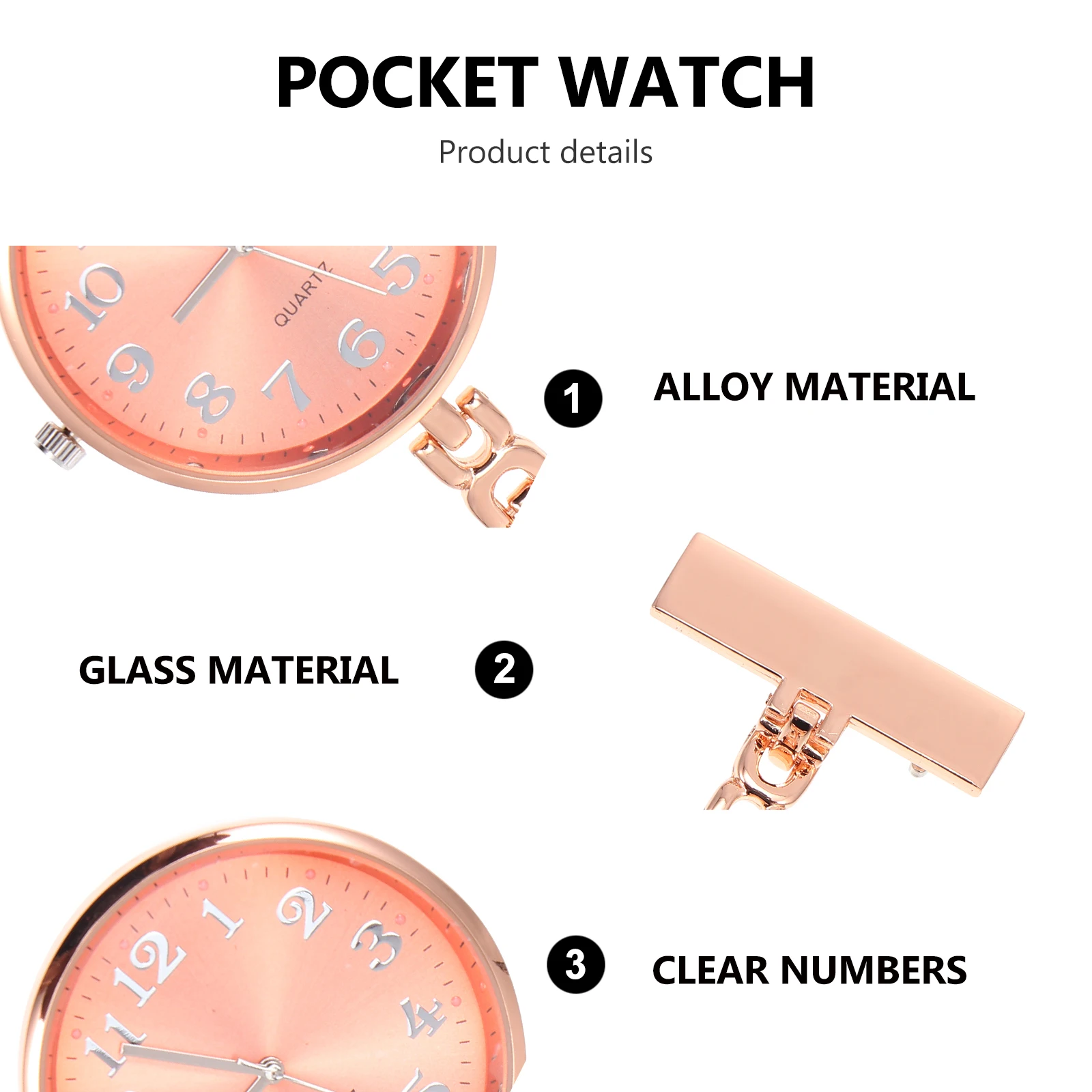 Pocket Nurse Quartz Pendant Hanging Watch for Doctors Waterproof Hanging Pendant Watch Stethoscope Style Timepiece