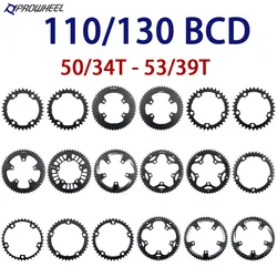 PROWHEEL Road Bicycle Sprockets 110/130BCD Crankset Chainwheel 34/39/50/53T Chainring 8/9/10/11/12 Speed Bike Tooth Plate Parts