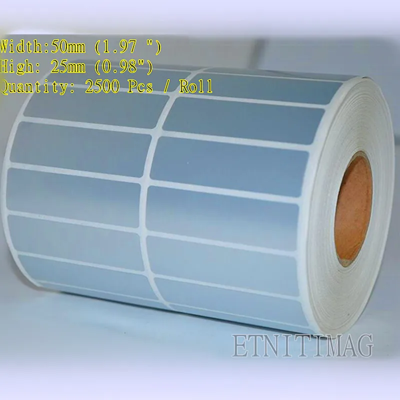 2500 Sheet Labels Waterproof paper 50mmx25mm Blank Silver PET Label Sticker For Serial Numbering and Bar Code Print