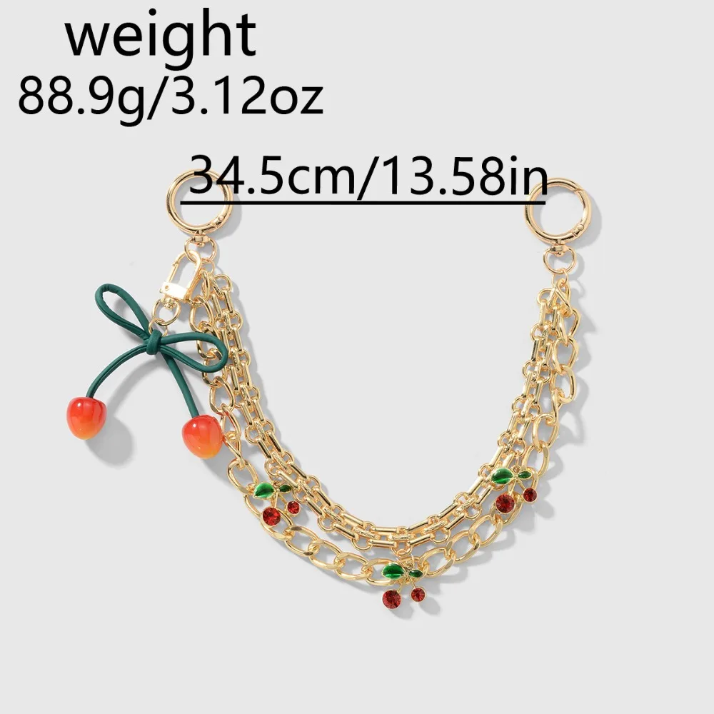 

Multi-color DIY Cherry Bag Pendant Y2k Pu Leather Charm Bag Accessory Metal Chain Fashion Bag Chain Charms Hanging Accessories