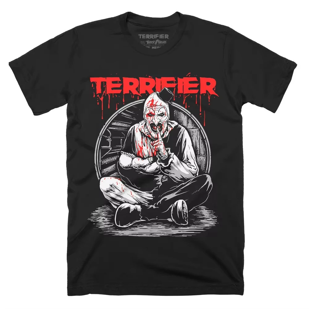 

2025Terrifier Hush Little Baby T-Shirt Design Мужская и женская свободная хлопковая повседневная футболка с круглым вырезом Топы
