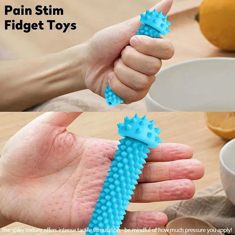Pain Stim Spiky Roller Fidget Keychain Mini Sensory Toy Alleviate Stress Anxiety for Adults Students School Office Gifts