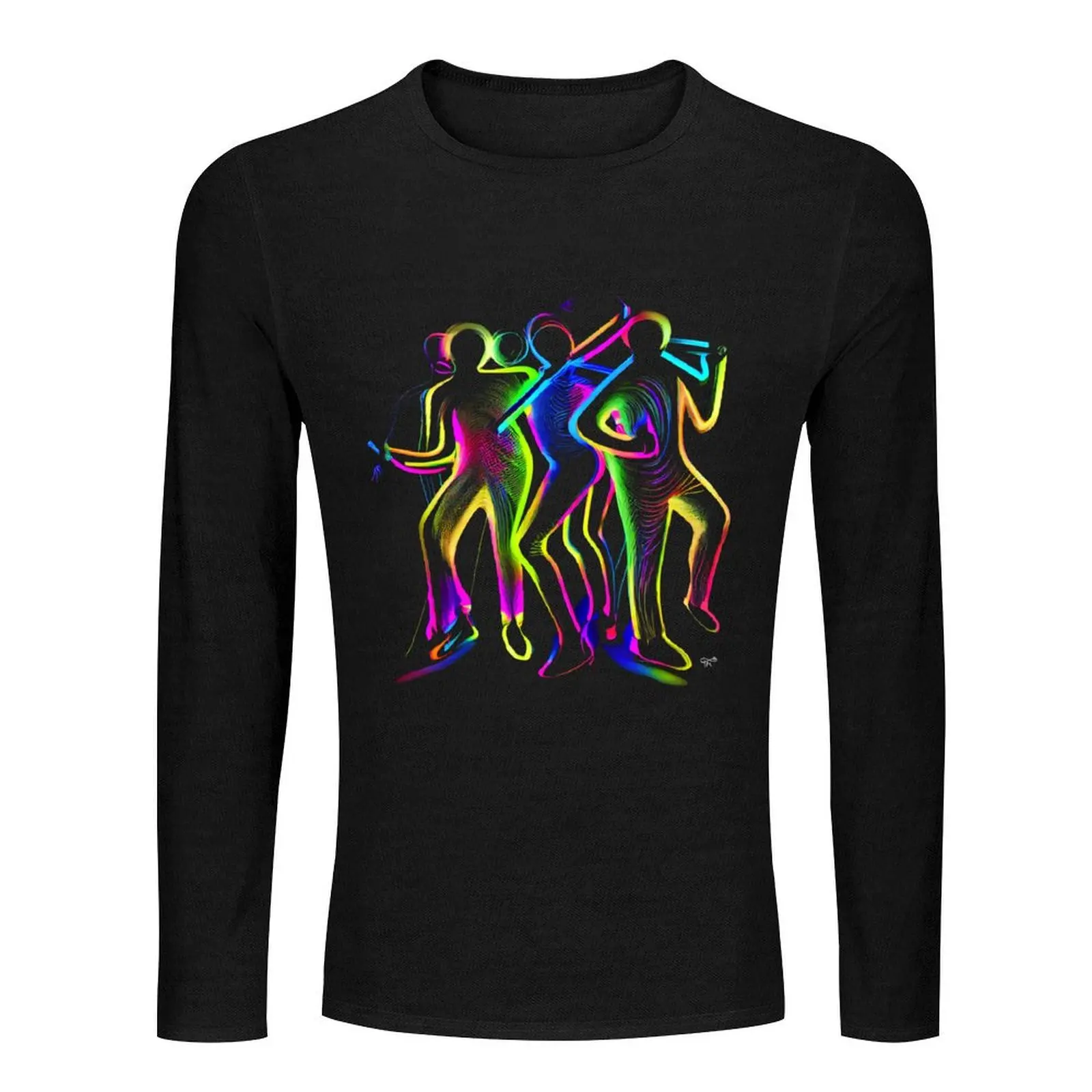 70's 80's 90's Retro Neon Disco Dancers Clubbers Party #4 Long T-Shirt custom t shirts mens graphic t-shirts big and tall