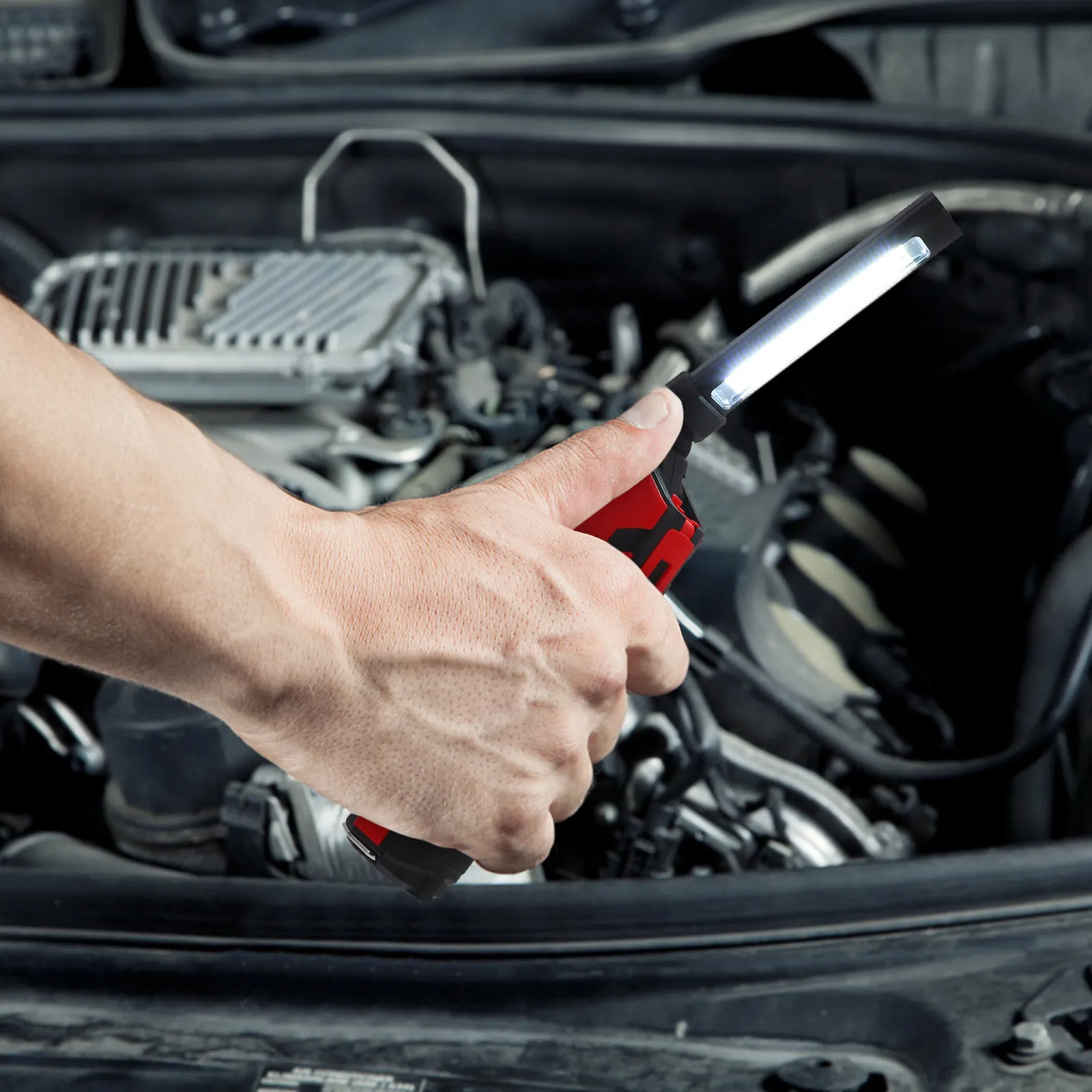 

1Set USB Charging Work Light LED Rechargeable with Magnetic Base and Hook 270 Degree Rotate for Camping Repair Inspection Cob