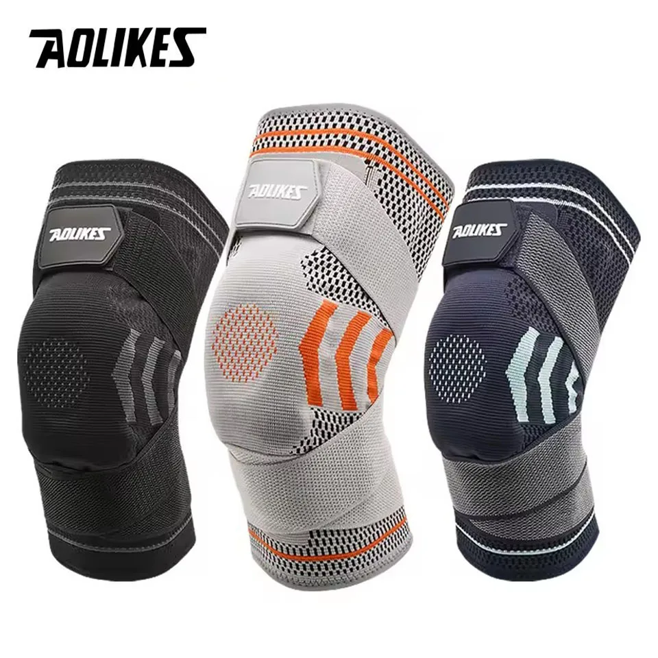 AOLIKES 1PCS Orteza stawu kolanowego Paski podtrzymujące Rękawy uciskowe na kolano dla mężczyzn i kobiet Zwichnięcie łąkotki Zapalenie stawów Sport Ulga w bólu stawów