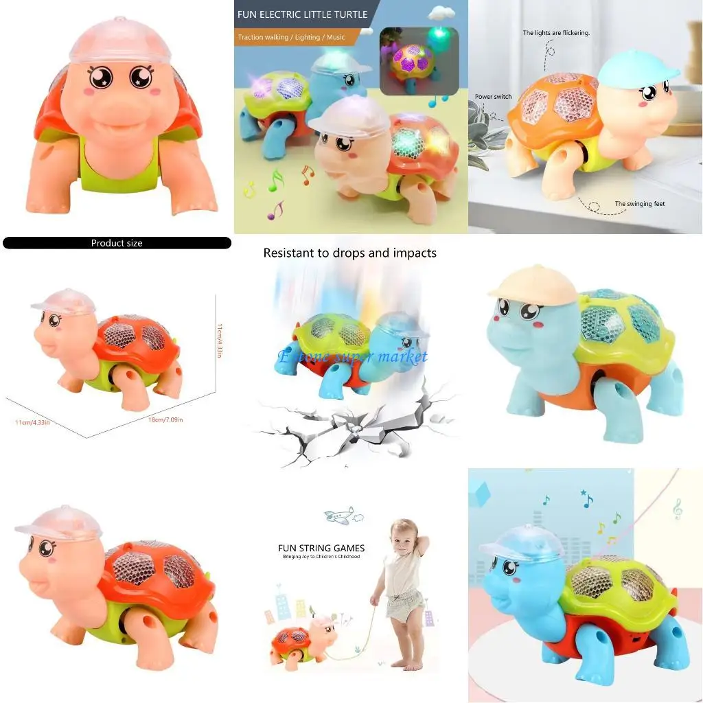 

090Б музыкальные освещают черепах игрушки робота младенца взаимодействующие идя для дошкольного образования