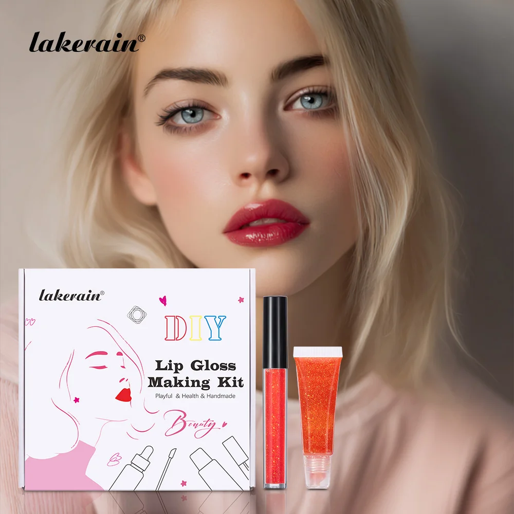 Lakerain kit de fabricação de brilho labial, faça você mesmo, base de brilho labial, matéria-prima, hidratante, alta qualidade, profissional, conjunto de brilho labial