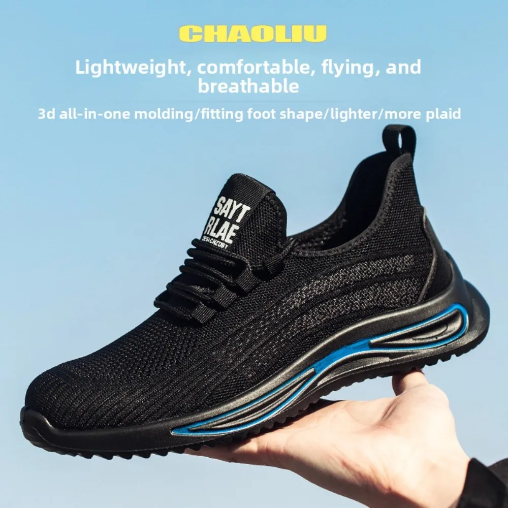 Labor Protection Shoes for Men Anti Smashing Anti Piercing Lightweight Safety Shoes with Steel Toe Caps Comfortable Work Shoes