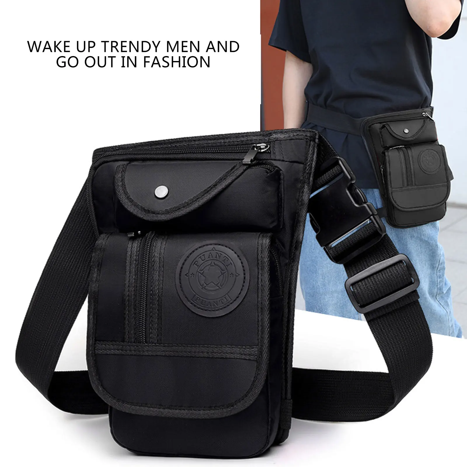 High Quality Men's Oxford Drop Leg Bag Military Motorcycle Multi-purpose Messenger Shoulder Bags Belt Hip Bum Waist Fanny Pack