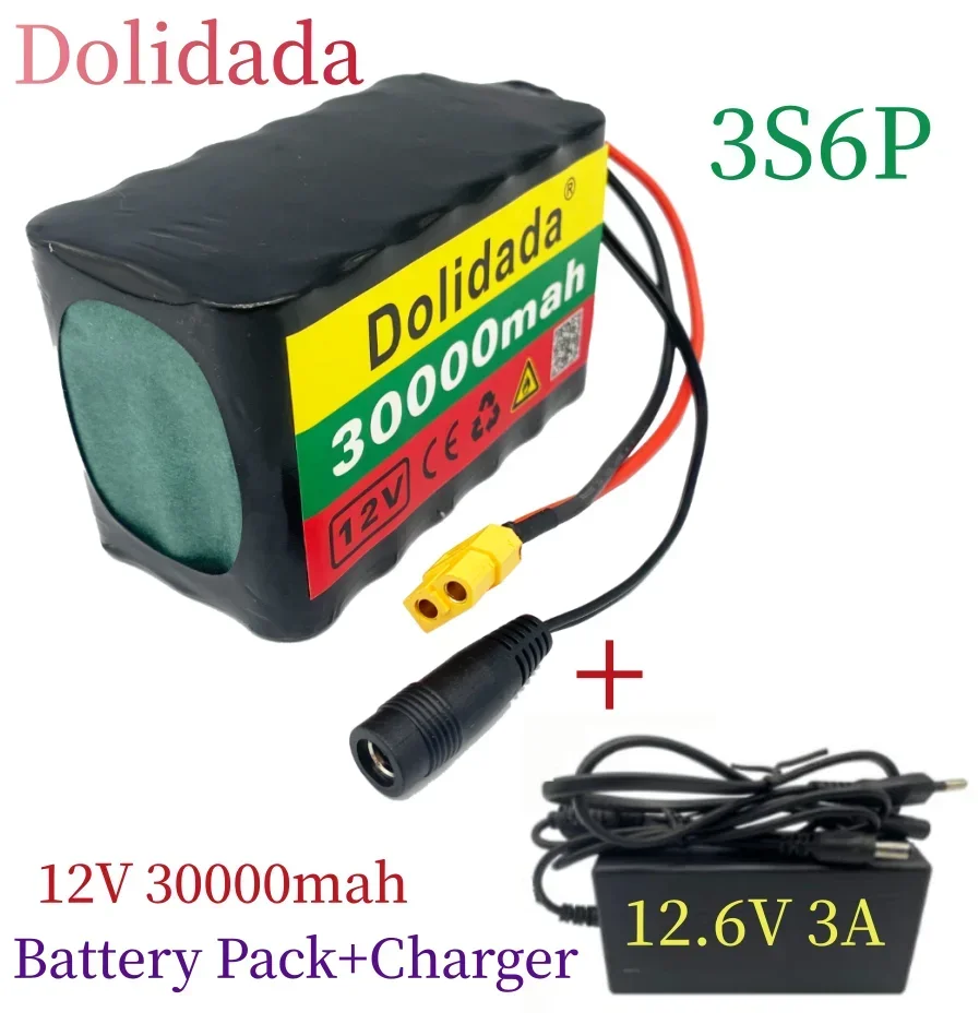 3S6P 12V 30Ah 400W 40A BMS 18650 Rechargeable Lithium Battery Widely Used: Scooter Lighting Electric Scooter, Traffic Sign, Etc