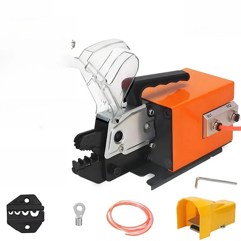 

Multi-Function Pneumatic Terminal Crimping Machine with 15 Interchangeable Dies 1.3T Crimping Tool for All 0.25-10mm² Terminals