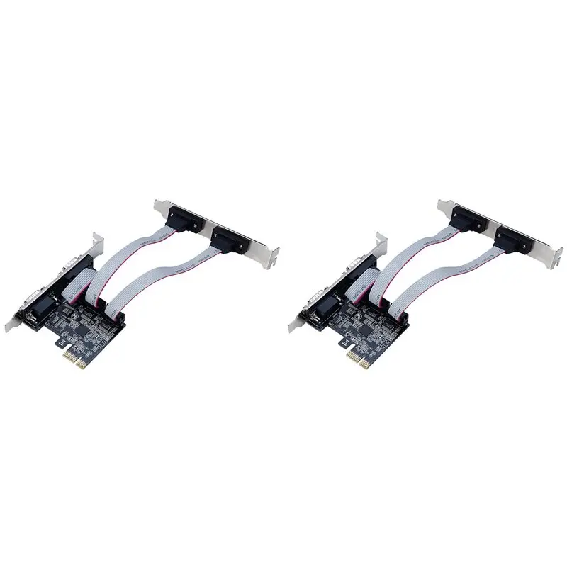 2X PCIE Serial Port Expansion Card AX99100 Chip PCIE To Serial Port RS232 Interface 4 Port Expansion Card Riser Card