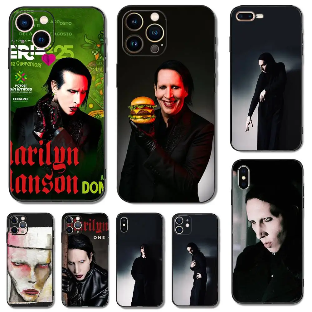 

ONE TOUR Marilyn M-Manson Phone Case For iPhone 16,15,14,13,12,11,Pro,X,XS,Max,XR,Plus,Mini Soft Silicone Black Shockproof TPU