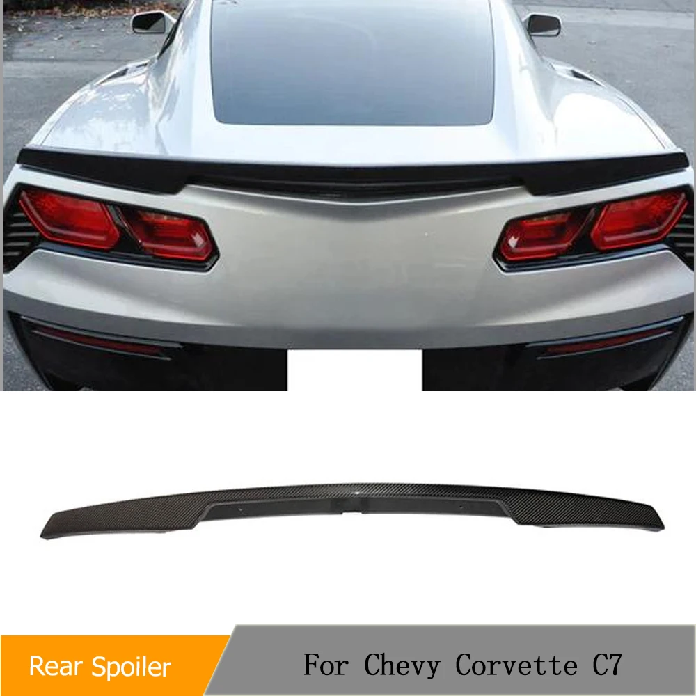 Car Rear Trunk Racing Spoiler for Chevrolet Corvette C7 Stingray Z51 2014-2016 Real Carbon Fiber Car Rear Trunk Spoiler