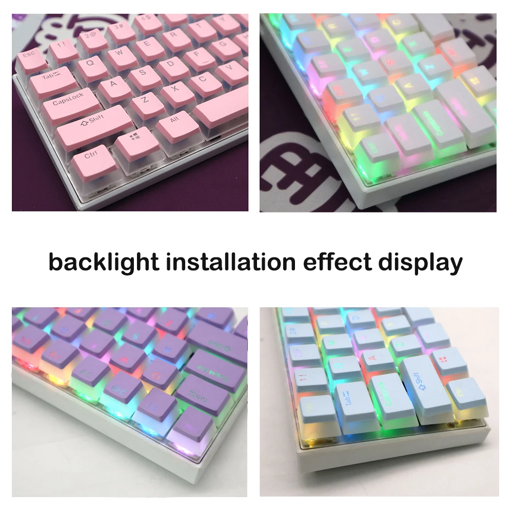 104 Keys PBT Keycaps OEM Profile Pudding Double-Shot Keycap Mechanical Keyboard RGB backlit Gamer Keyboards For Cherry MX Switch