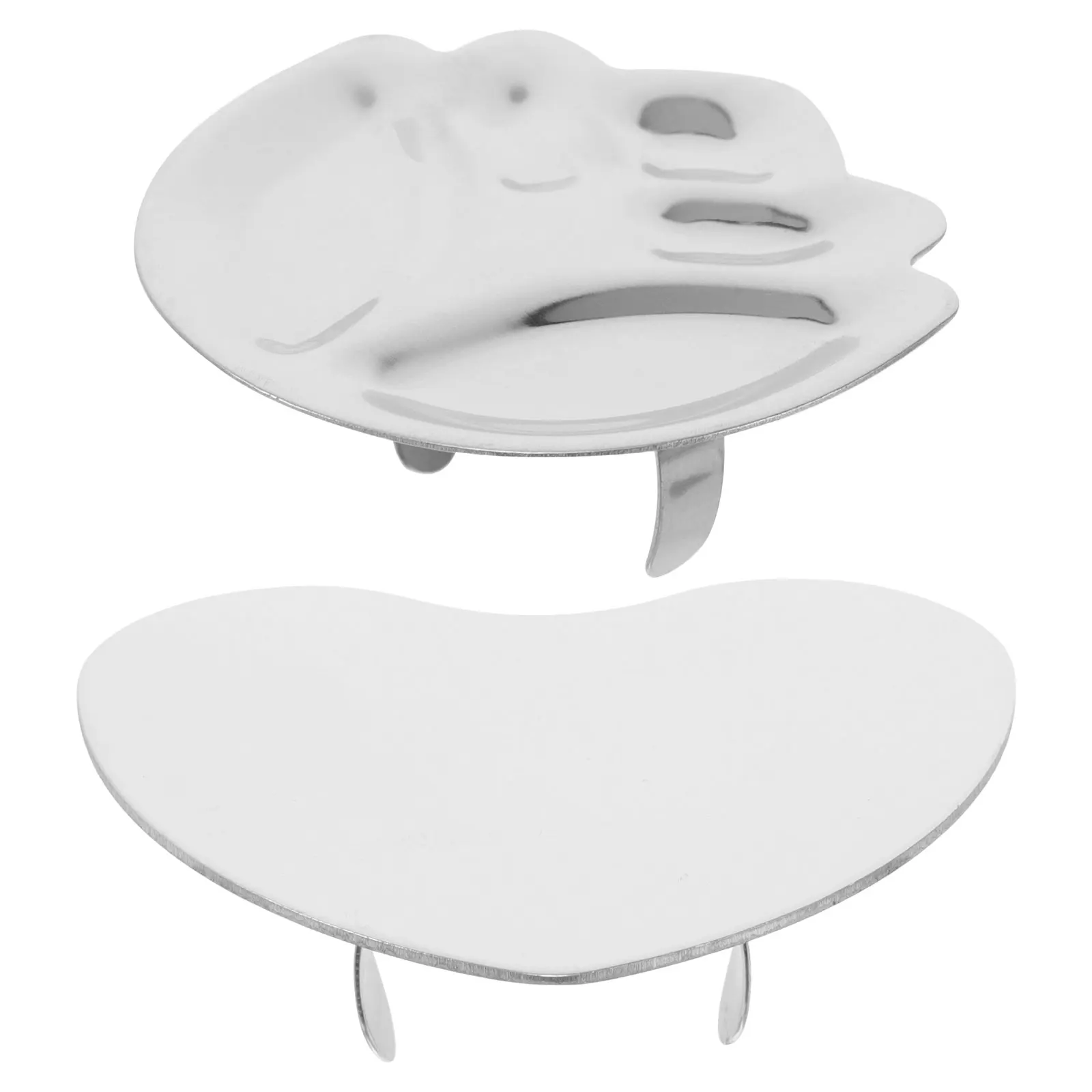 

2pcs Mini Nail Art Gel Palette Ring Alloy Tool Manicure Color Palette Polish Holder Ring Finger Metal Mixing Tray Diy