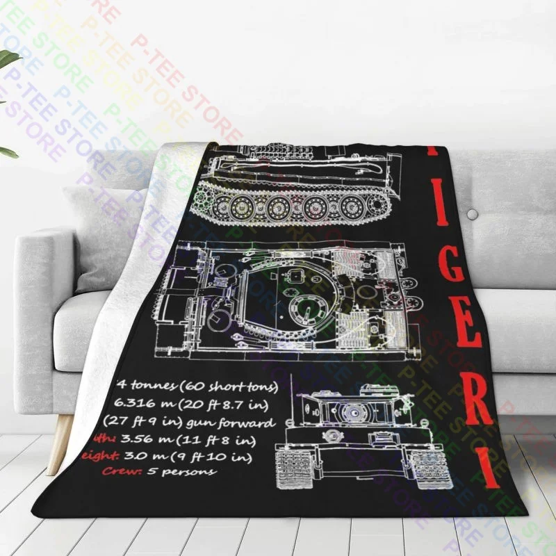 Tiger 1 Tank Blanket Winter On Couch High-Quality Bedding Supply Family Expenses