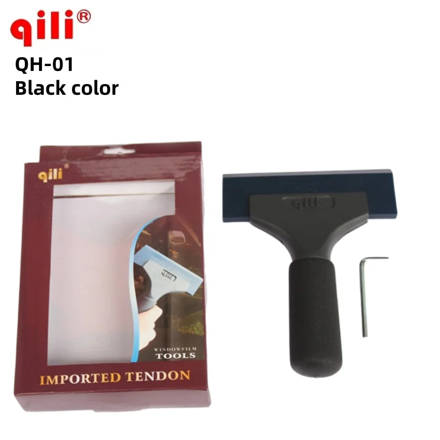 

QILI QH-01 Black Color Aluminum + Rubber Squeegee Scraper Window Water Cleaning Scraper Vinyl Car Film Wrap Tool Squeegee Tools