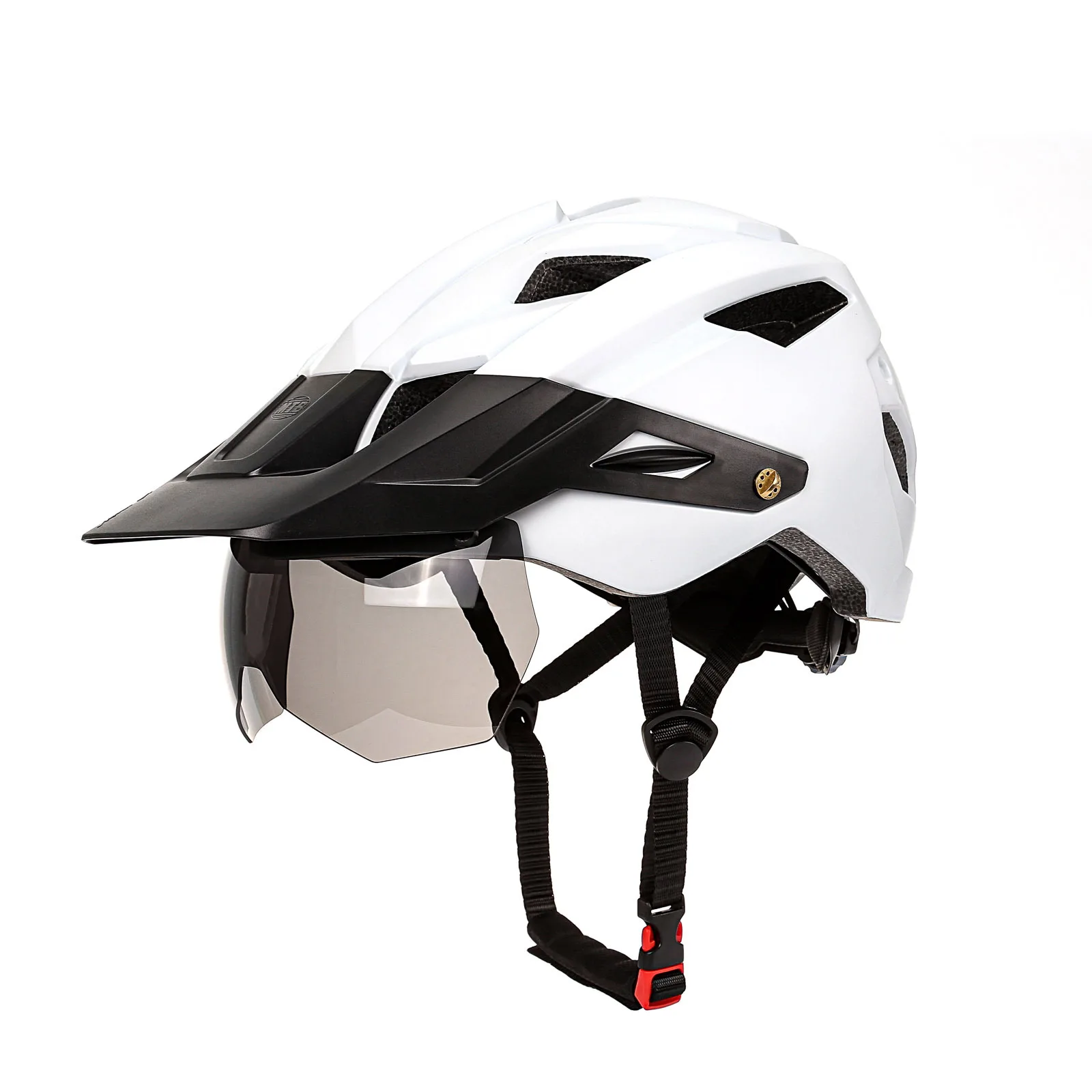 Removable and Adjustable Bicycle Helmet for Mountain Biking, Helmet with Goggles, Speed descent, Safety, AD032-J783