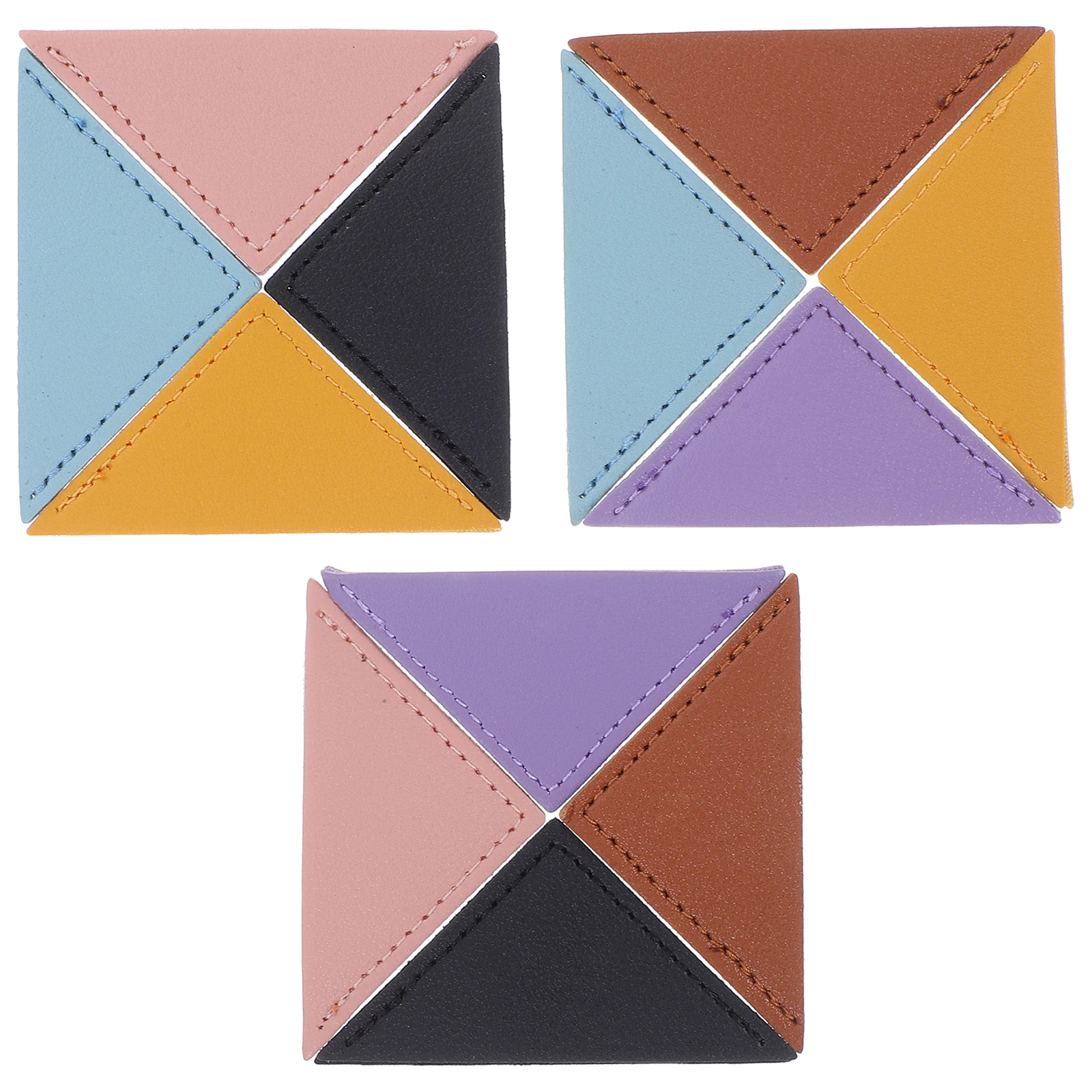 

12pcs Triangle Bookmarks PU Material Elegant Design Gifts For Women Students Kids Corner Page Clips Triangle Bookmark