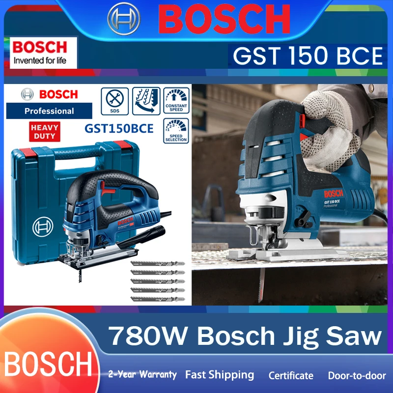 

Оригинальная Bosch GST 150 BCE, 780 Вт Профессиональная пила для деревянного металла с пилой 5PCS, вертикальная и наклонная резка, возвратно - поступательная пила