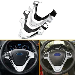 For Ford Fiesta MK7 2009 - 2017 Ecosport 2012-2017 ABS Car Steering Wheel Panel Decoration Cover Trim Stickers accessories