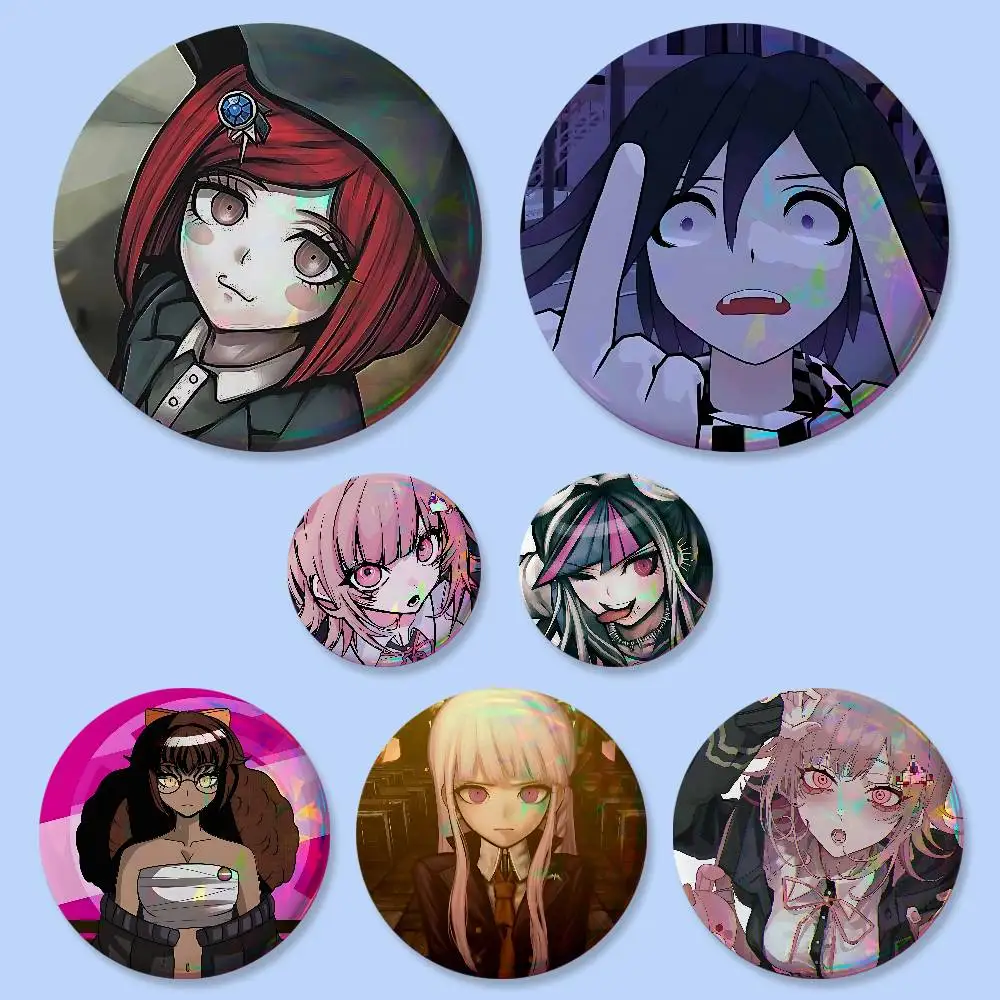 Anime-Spiel D-Danganronpa Abzeichen 25 32 44 58 75 mm Runde Cosplay-Pins Taschendekoration Fansammler Freunde Geschenke Brosche Souvenir