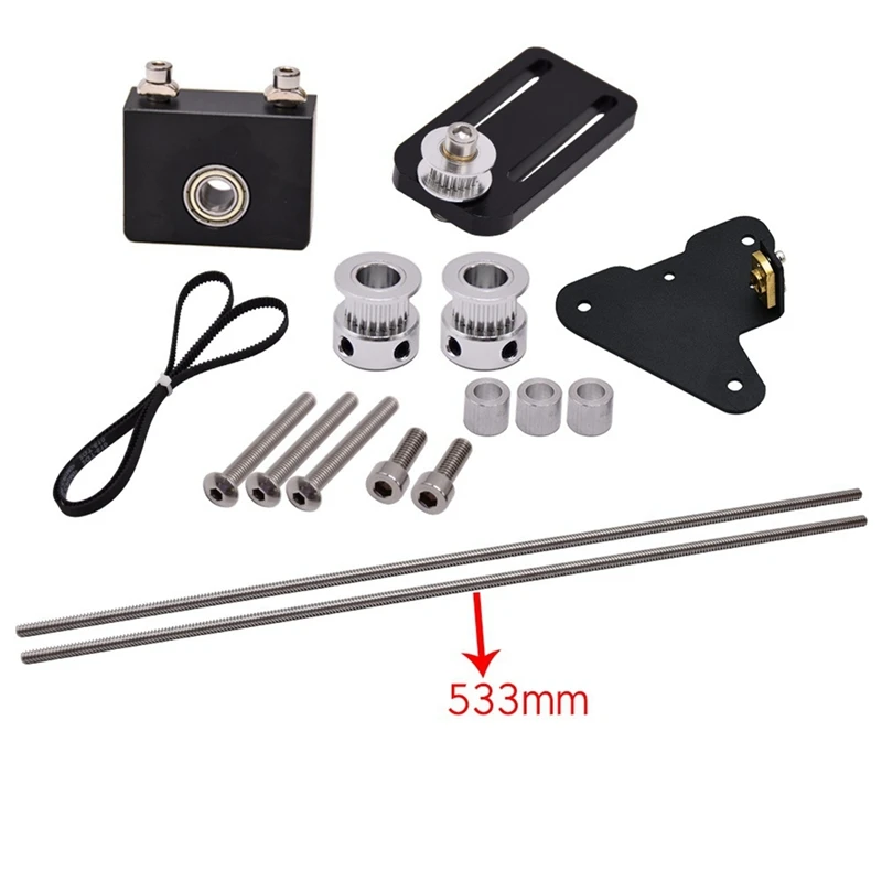 

Dual Z Upgrade Kit Lead Screw Tension Pulley Timing Belt Set for CR10 3D Printer Part-ABVP