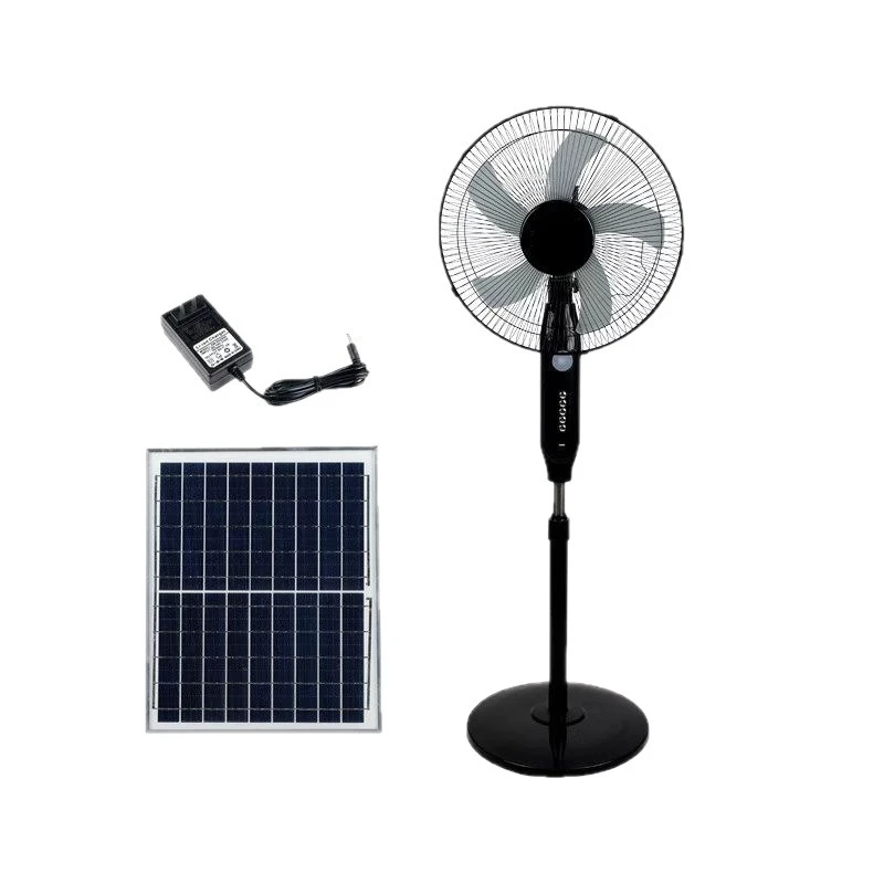 2026 16 Inches Solar Price Stand Powered Rechargeable Power Solar Electric Fan With Solar Panel for Home
