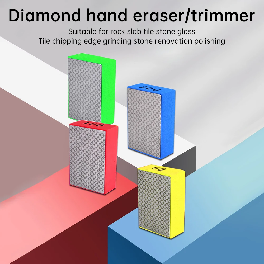 

60/100/200/400 Mesh Diamond Sand Hand Eraser Polishing Trimming Tool For Ceramic Tiles Glass Metal