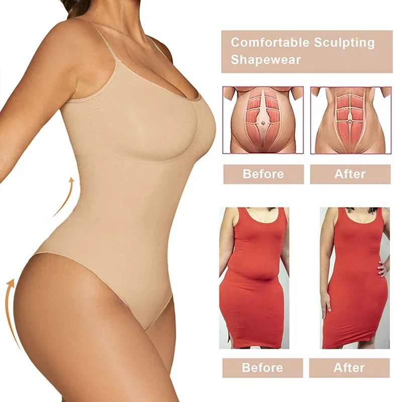 스컬핑 바디수트 쉐이프웨어 심리스 허리 트레이너 바디 쉐이퍼 여성용 뱃살 보정 힙업 코르셋 푸쉬업 캐미 란제리
